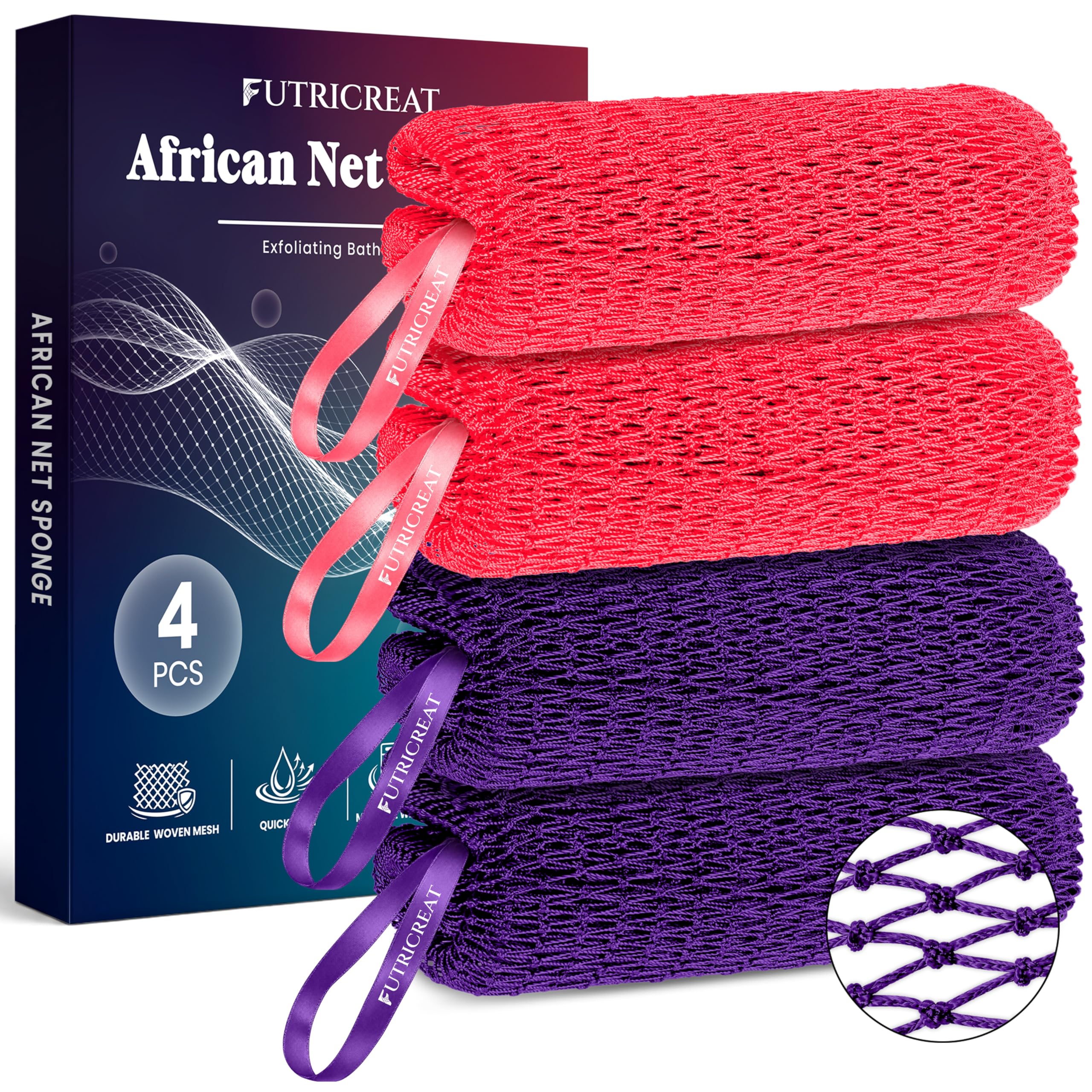 African Net Sponge - Exfoliating Back Scrubber -12