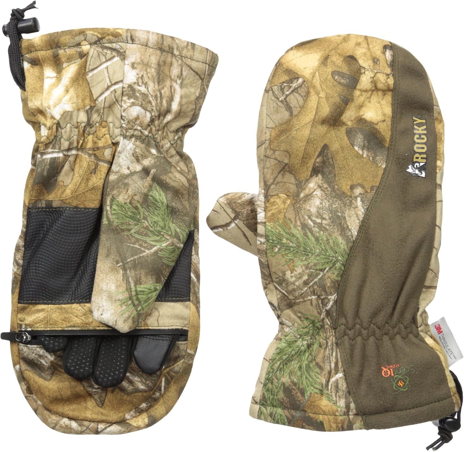 Rocky Men's Prohunter Insulated Zip Finger Hunting Mittens, Realtree
