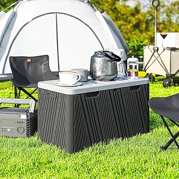 East Oak Outdoor Storage Box, 60 Gallon Deck Box Indoor And Outdoor Use, Waterproof Resin Storage Bin For Patio Cushions, Gardening Tools, Lockable