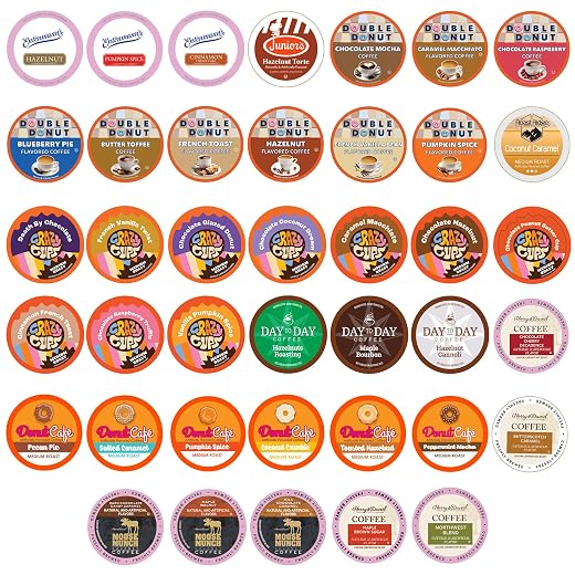 Crazy Cups Flavored Coffee Pods Variety Pack for Keurig K Cups Brewers, Assorted Flavored Coffee Sampler, 40 Count