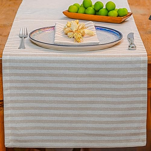 Camino de mesa, caminos de mesa de algodón para cocina y comedor, camino de Acción de Gracias, camino de mesa de comedor lavable, juego de 4