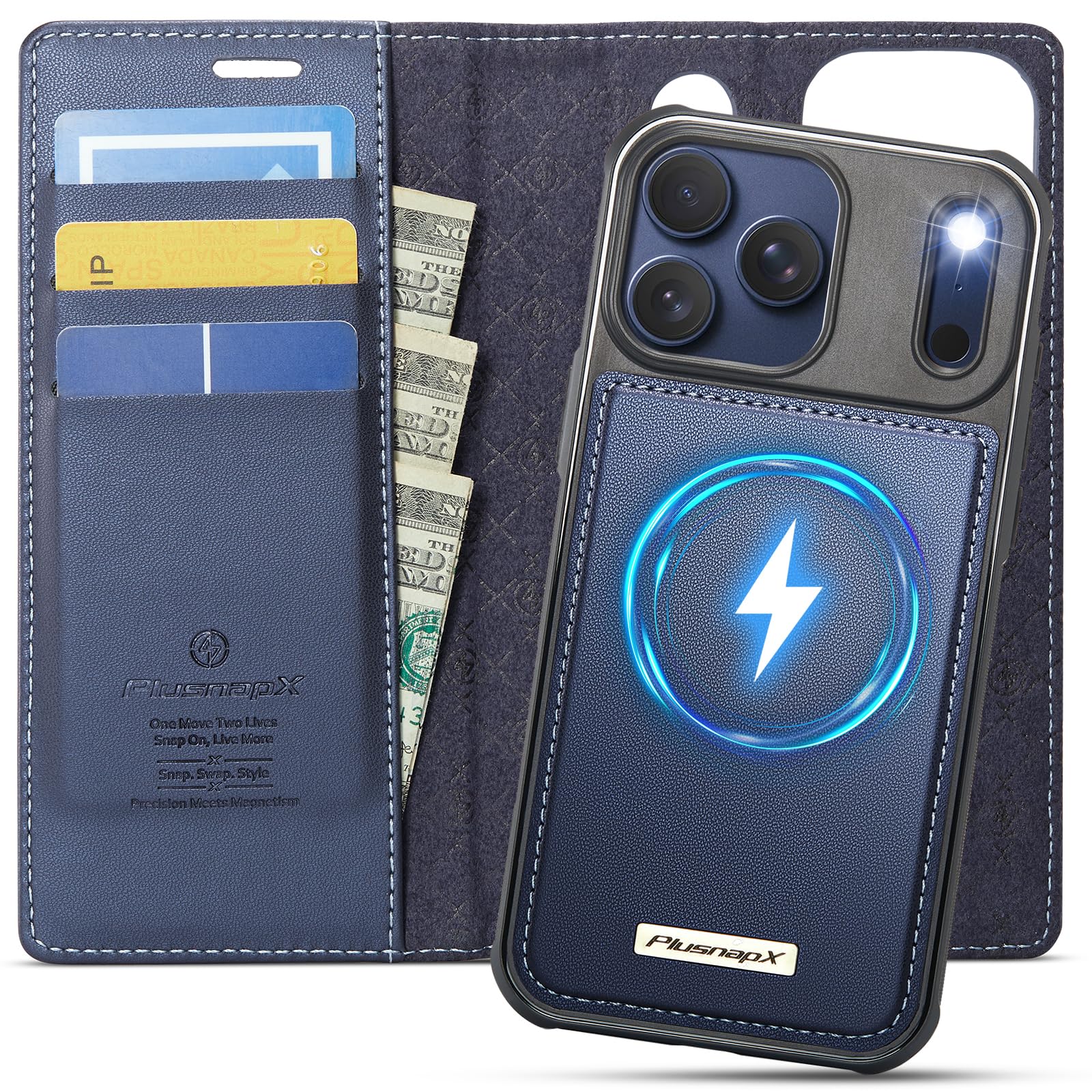 Amazon.com: PlusnapX for iPhone 17 Pro Max 2in1 Detachable Wallet
