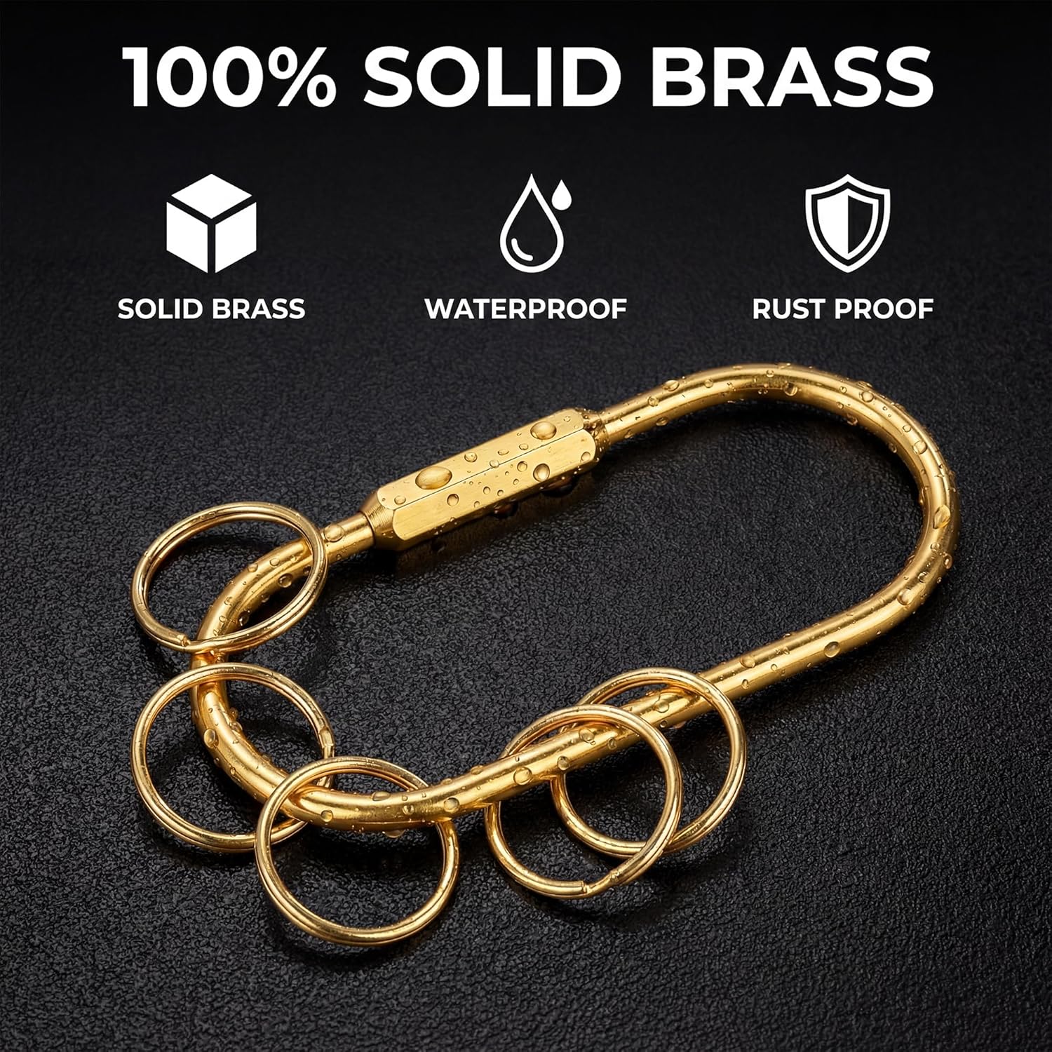 Tiezzi Gold Brass Key Rings, Carabiner Clip for Labubu Lock Keychain, Screw Lock Keys Organizer, Purse Bag Accessories Charms
