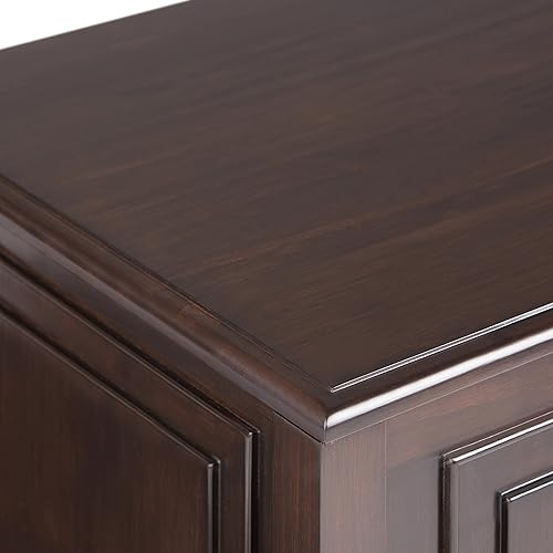 Miniatura 6 de SIMPLIHOME Connaught - Mesa auxiliar rectangular tradicional de madera maciza de 21 pulgadas de ancho con bandeja en marrón castaño oscuro, para