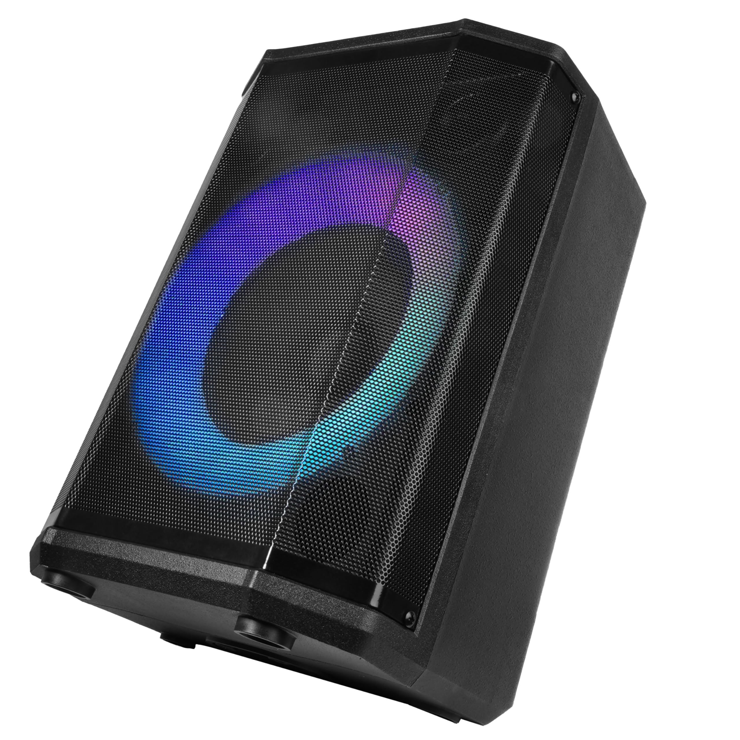Supersonic IQ Sound IQ-6708DJBT Tragbarer Bluetooth-Lautsprecher, entfesseln Sie kraftvollen Klang, schillernde Lichtshow, neigbare Audio-Verbesserung, USB/SD/AUX-Eingang, TWS und FM-Radio (8 Zoll)