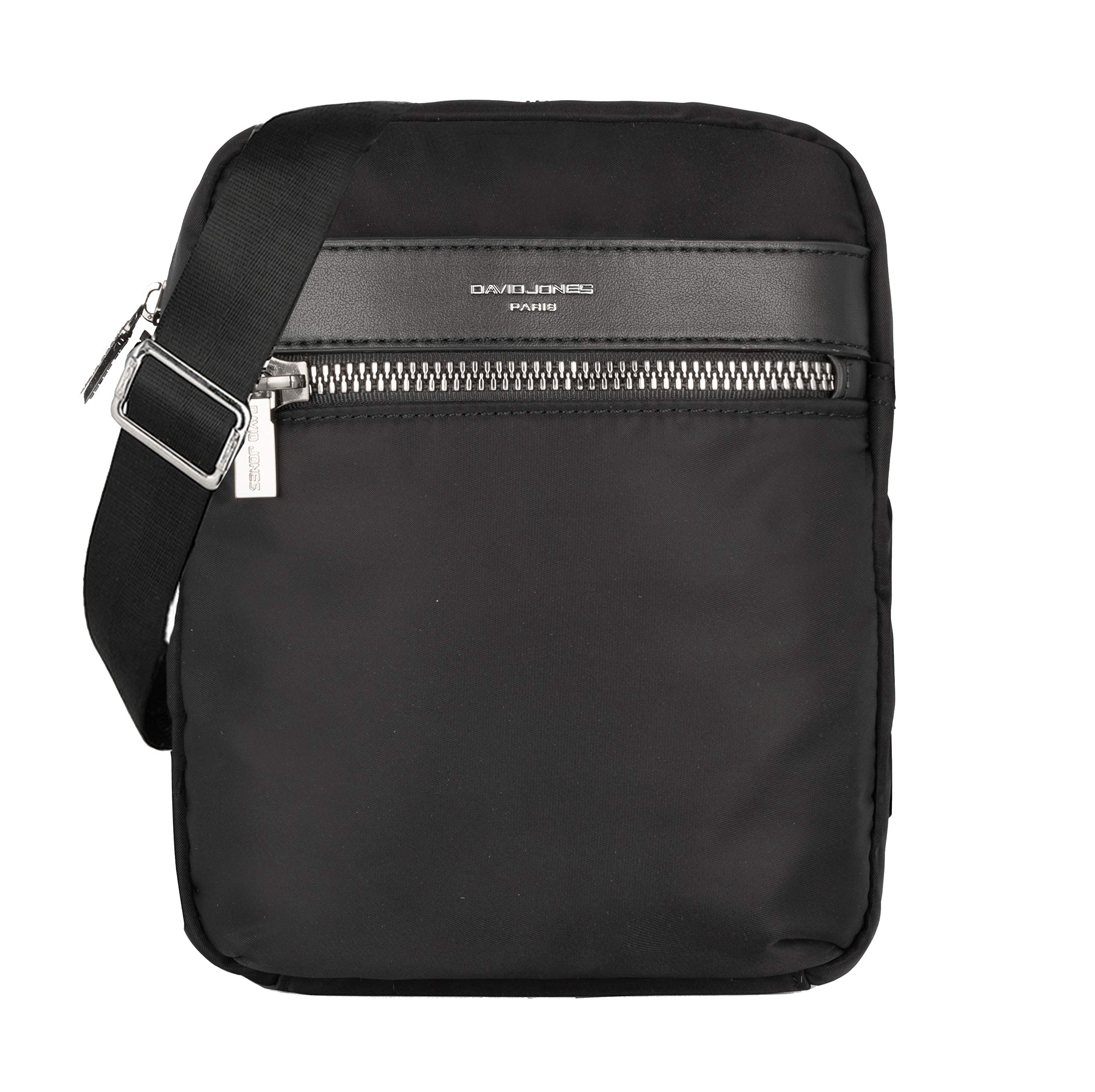 David Jones - Sacoche Homme Bandoulière Croisé Travers Nylon Souple - Besace Messenger Pochette Multipoche...