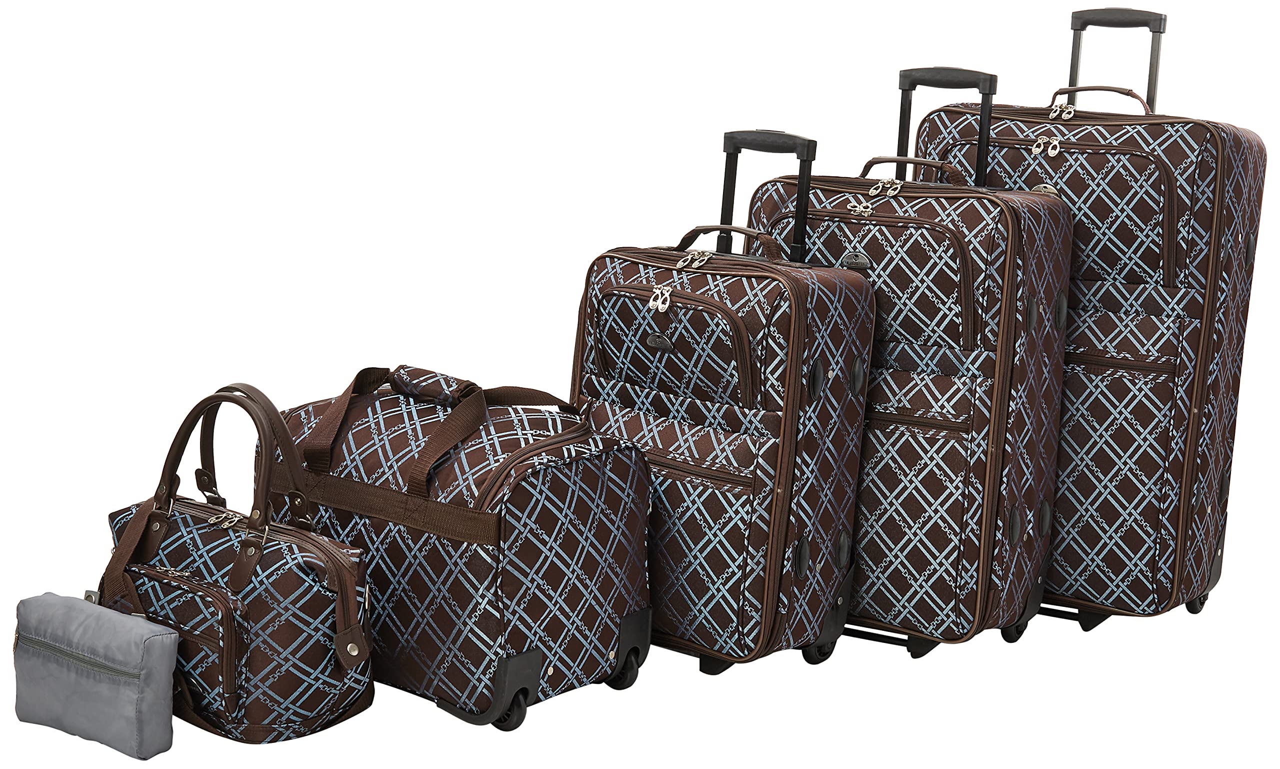 American Flyer Luggage Pemberly Buckles 5 Piece Set, Metallic Blue, One Size