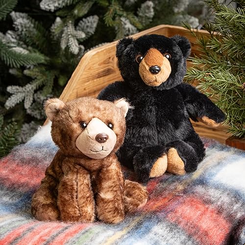 Miniatura 6 de The Petting Zoo Peluche de oso marrón, regalos para niños, animales salvajes del zoológico Onez, juguete de peluche de oso marrón de 9 pulgadas