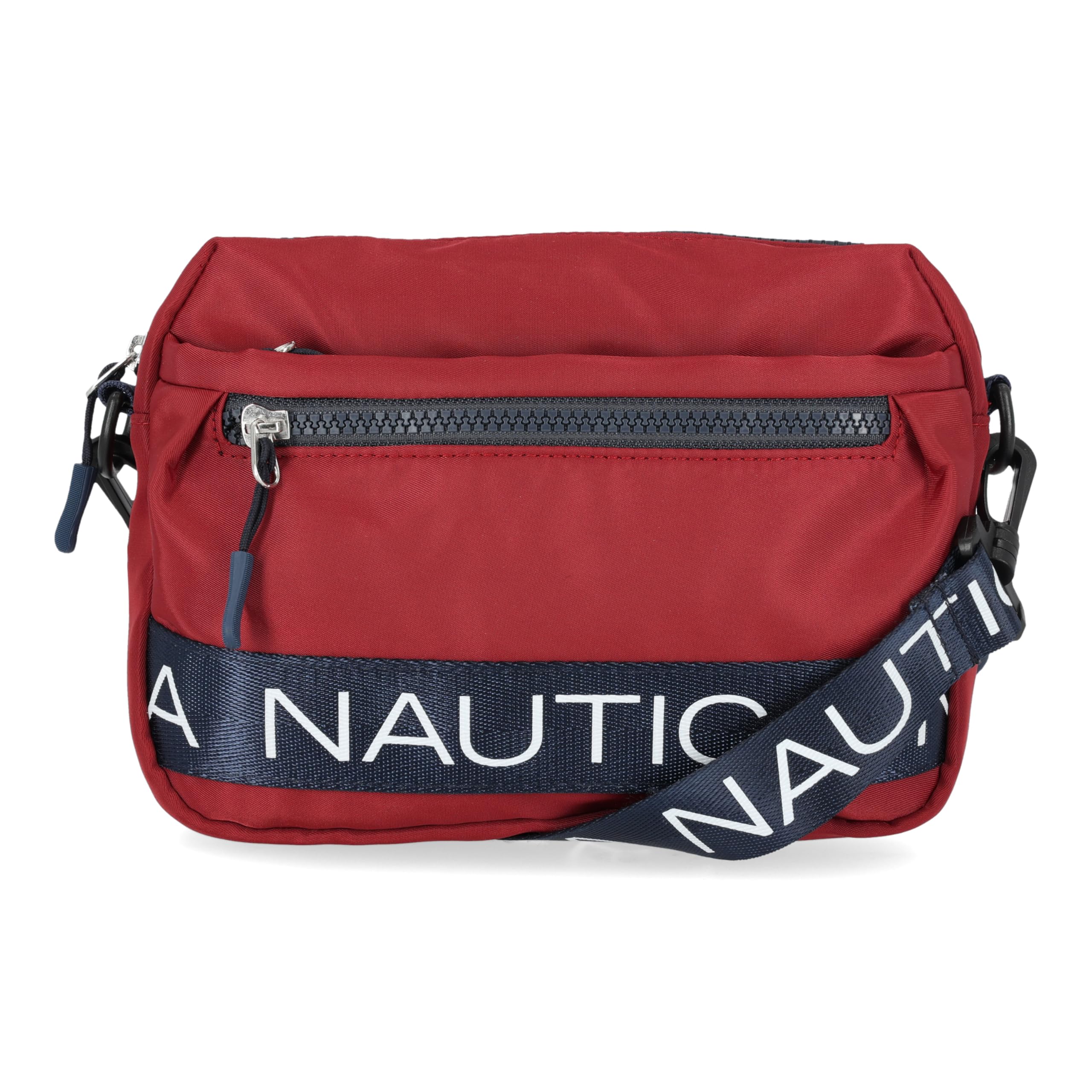 Nautica Nylon Bean Crossbody/Belt Bag with Adjustable Shoulder Strap, Cranberry, One Size