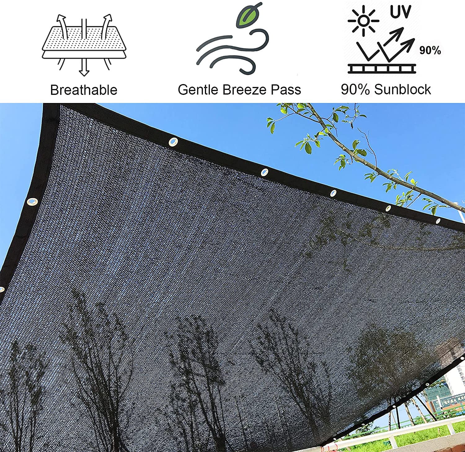 Schattiernetz 4x6 M Mit Ösen – 99% UV-Schutz, Für Garten, Terrasse & Gewächshaus
