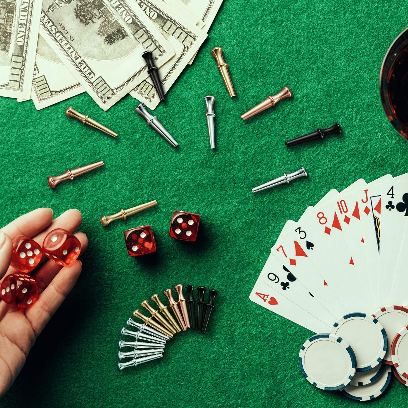 48-Piece Metal Cribbage Peg Set - 4 Colors With Storage Pouch For Board Game Accessories