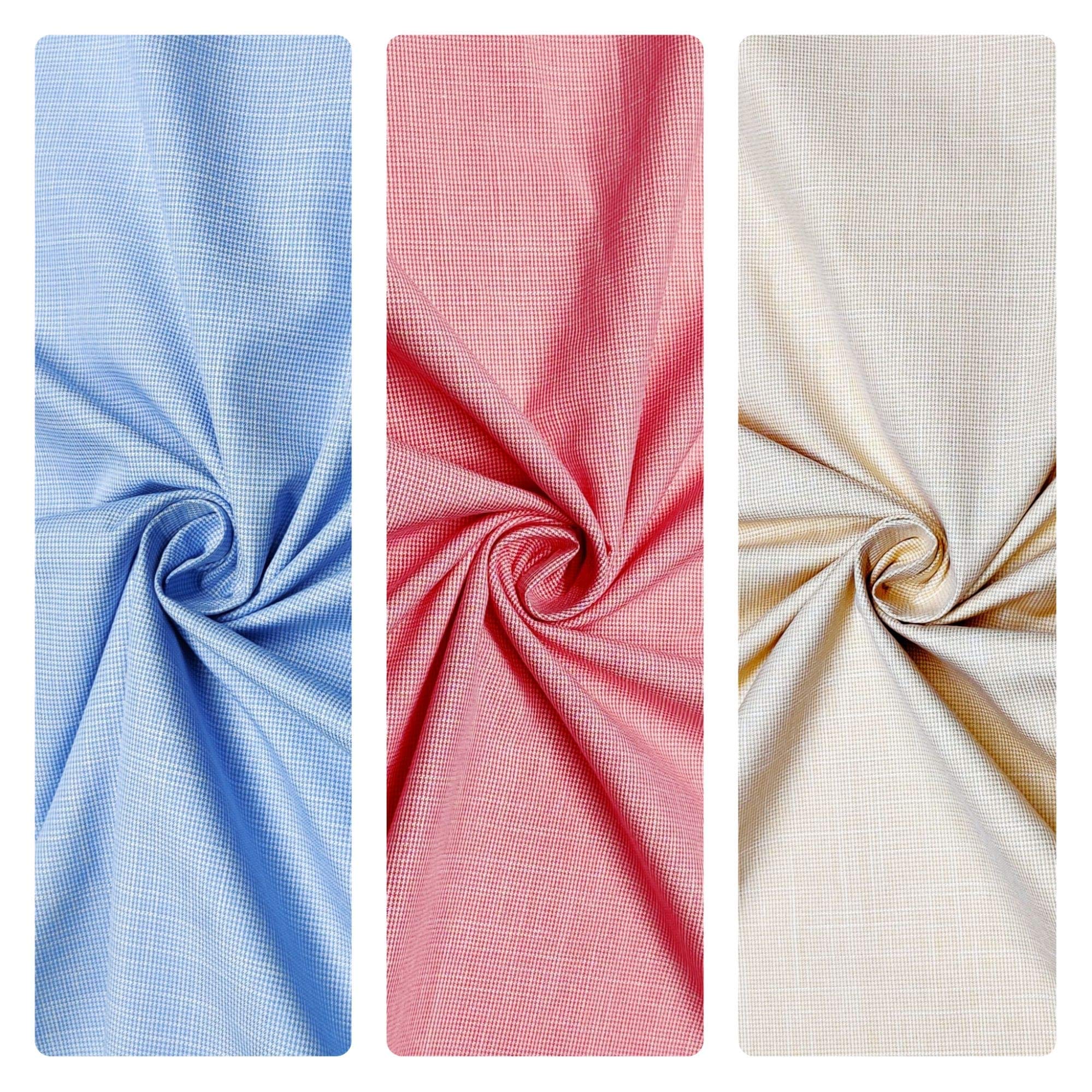 jhabak's Unstitched Polycotton Giza Cotton Shirt Fabric For Men - Combo Pack of 3-1.60m Shirt Cloth Piece - 58" Width-picture-32