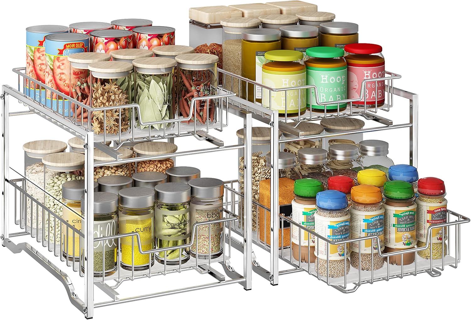 Buy 2Pack Simple Trending 2Tier Vertical Bathroom Storage Under Sink