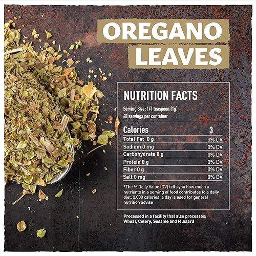 Miniatura 2 de Eastanbul Hojas de orégano, estilo mediterráneo, orégano seco de 1.4 onzas, orégano seco y puro, hojas de orégano secas, orégano turco,