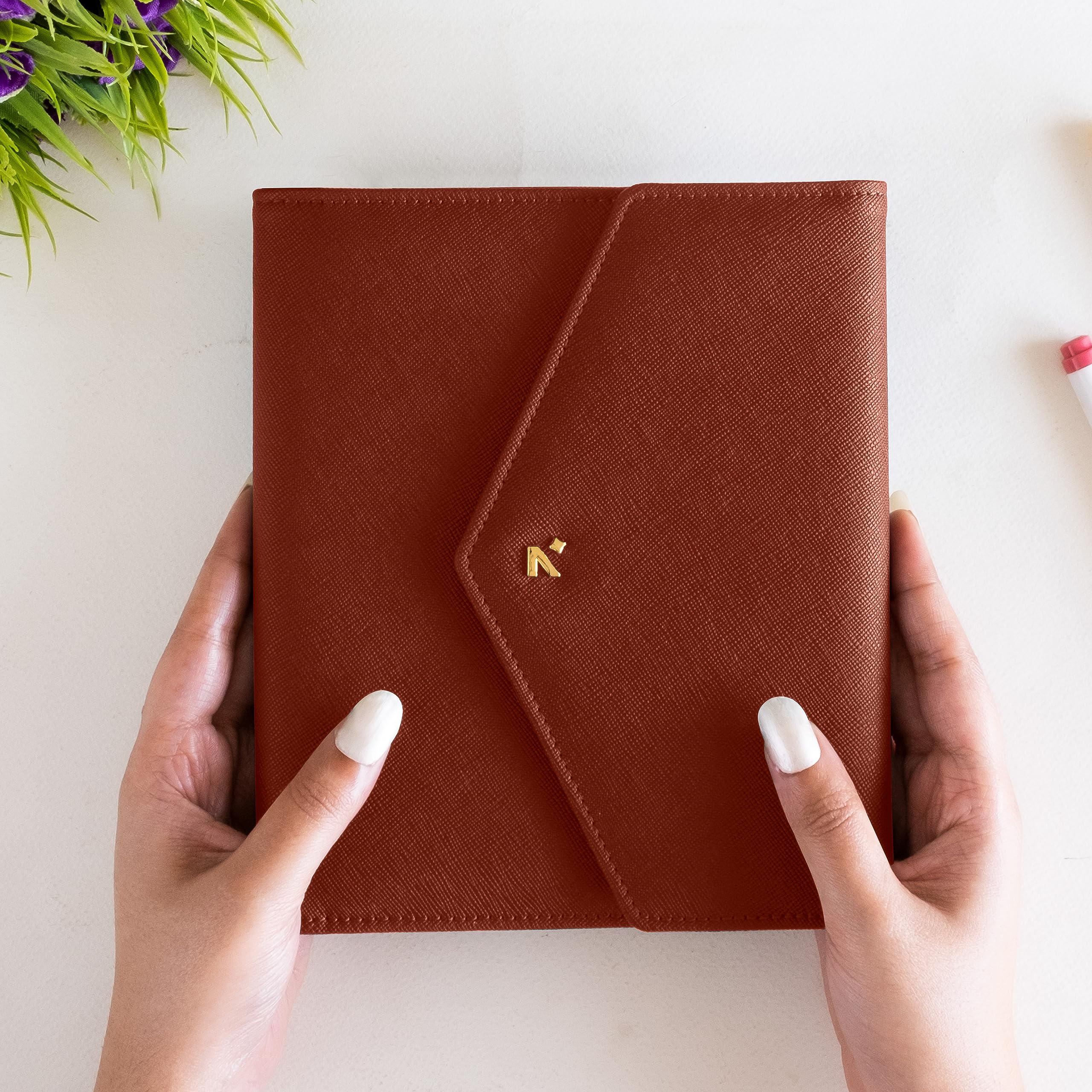 NEORAH Umschlag-Organizer, Braun, B6 ENVELOPE +JOURNAL, Modern