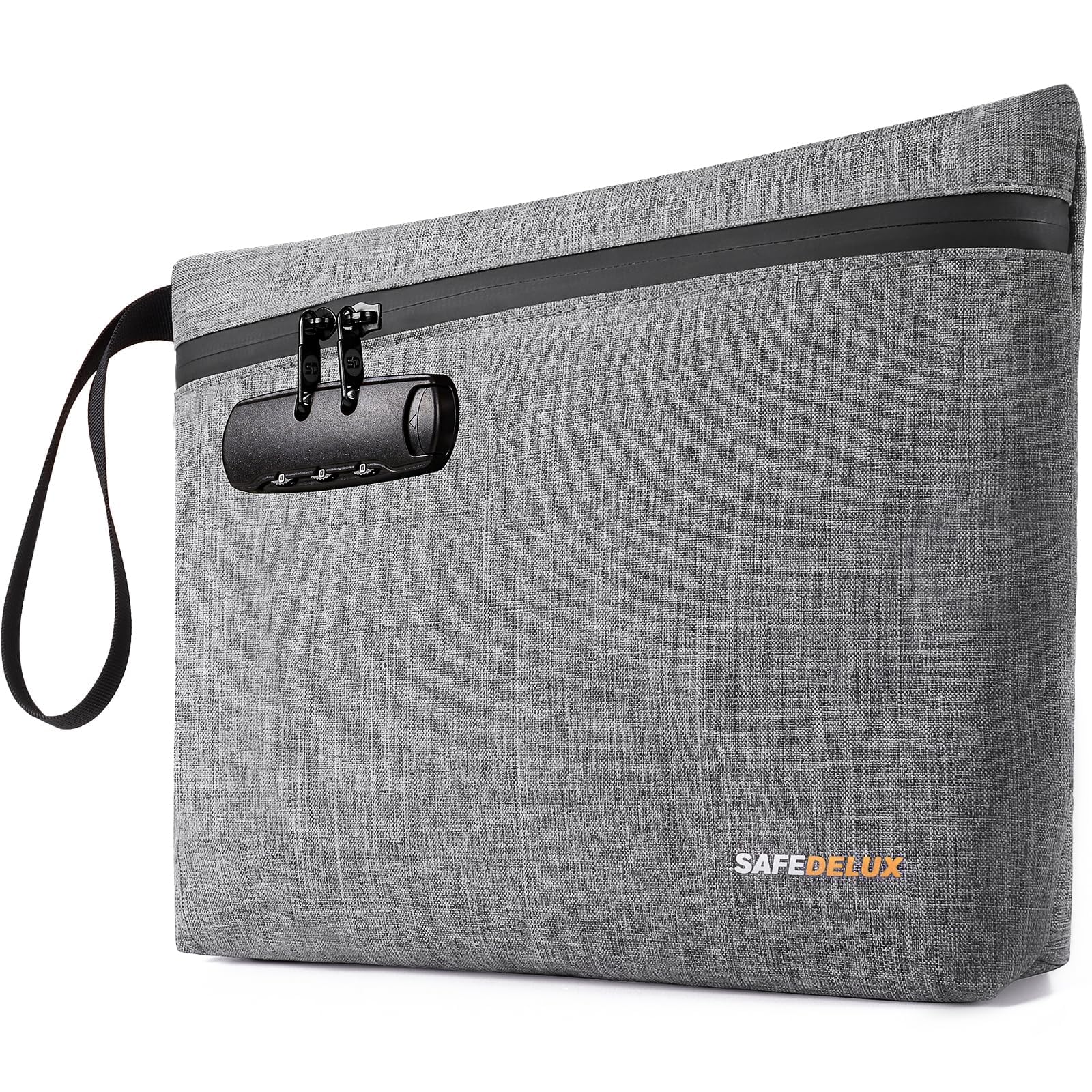 Smell Proof Bag, Odor Proof Bag with Combination Lock, Durable Smell Proof Container with Carbon Lining, Secure Odorless Travel Pouch for Home & On-the-Go (Grey)