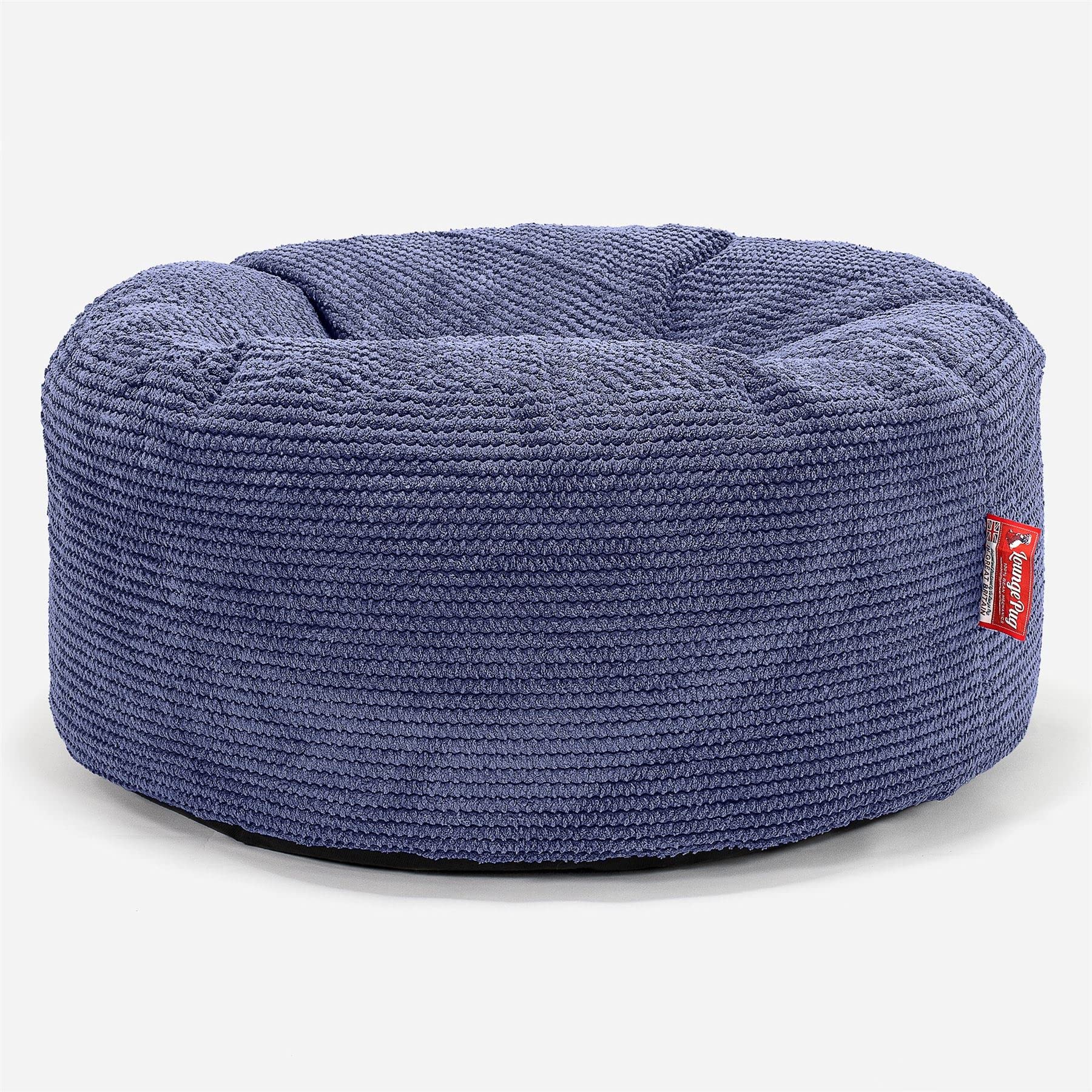 Lounge Pug - Pom Pom - Large Hassock POUFFE - Footstool Bean Bag - Round - PURPLE - (Size 30cm H x 65cm Dia)