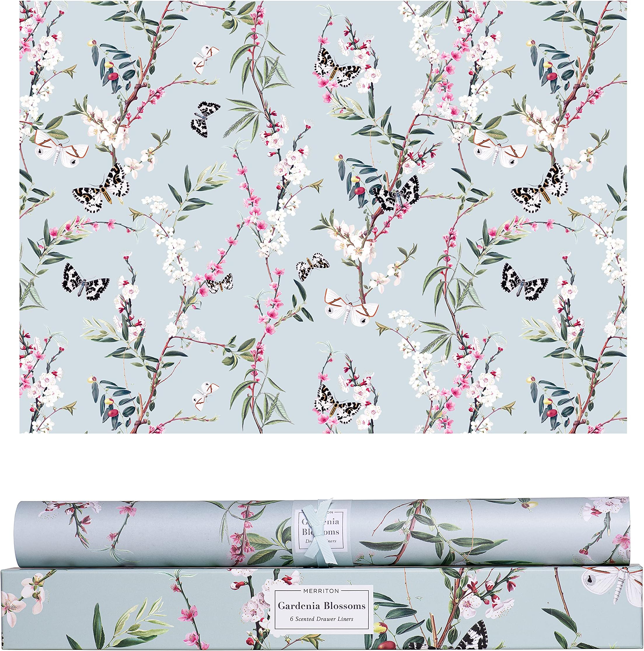 Scented Drawer Liners for Dresser Fragrant Paper Liner for Drawers Cabinet Shelf Linen Closet and Kitchen Scent Liners Non Adhesive (Gardenia Blossoms)