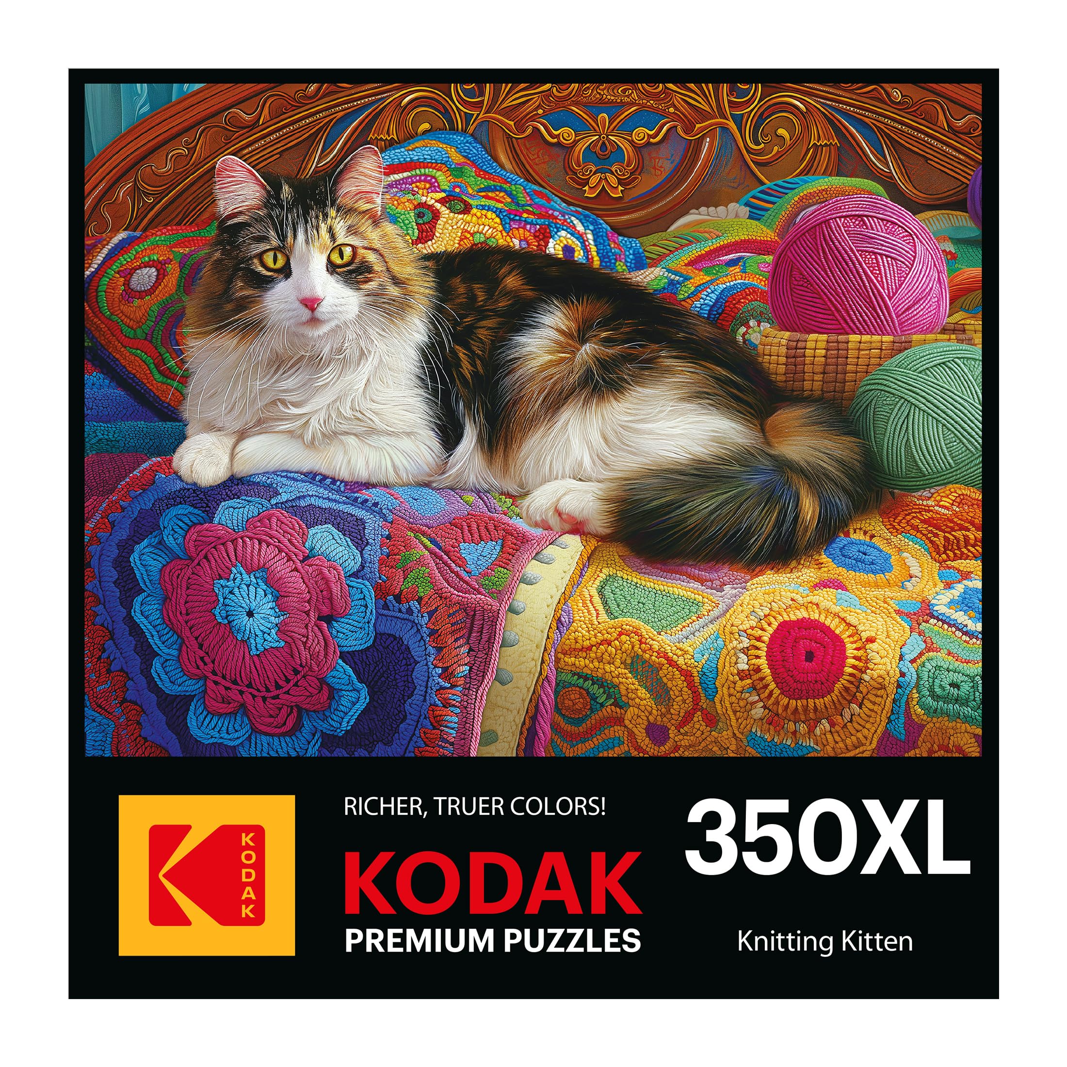 Amazon.com: RoseArt Kodak Premium Knitting Kitten 350 Piece Jigsaw