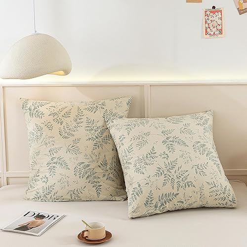 Miniatura 14 de ECOCOTT Juego de 2 fundas de almohada 100 % algodón con estampado floral, tamaño estándar, cierre de sobre súper suave (estándar, 20 x 26 pulgadas)