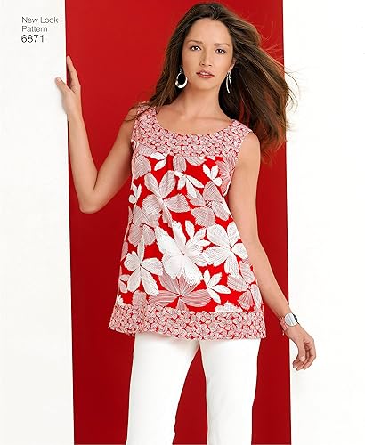 Miniatura 5 de Simplicity U06871A New Look Easy to Sew Misses' Pullover Tunic and Top Sewing Pattern Kit, Code 6871, Sizes 10-22