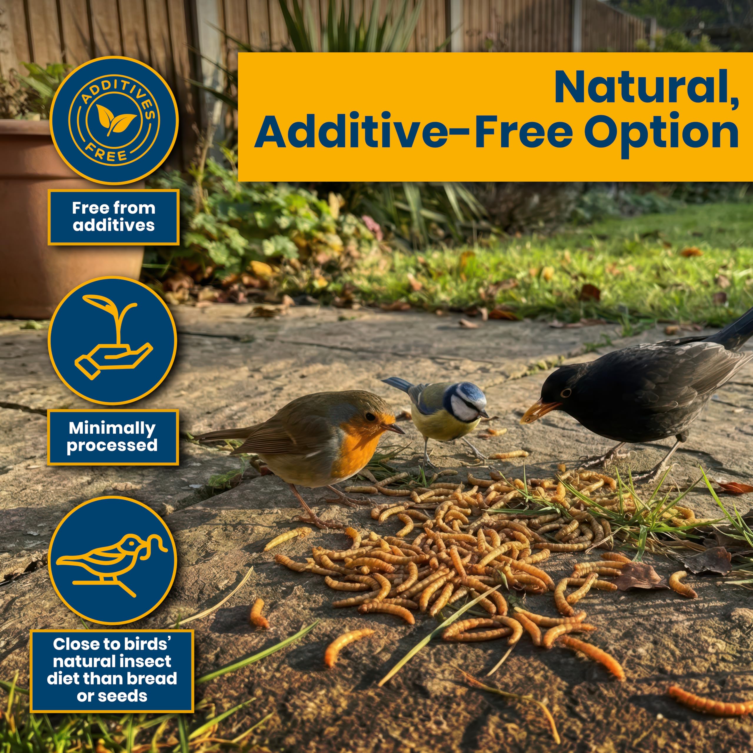 Mealworms 5 kg de gusanos de la harina secos para aves silvestres