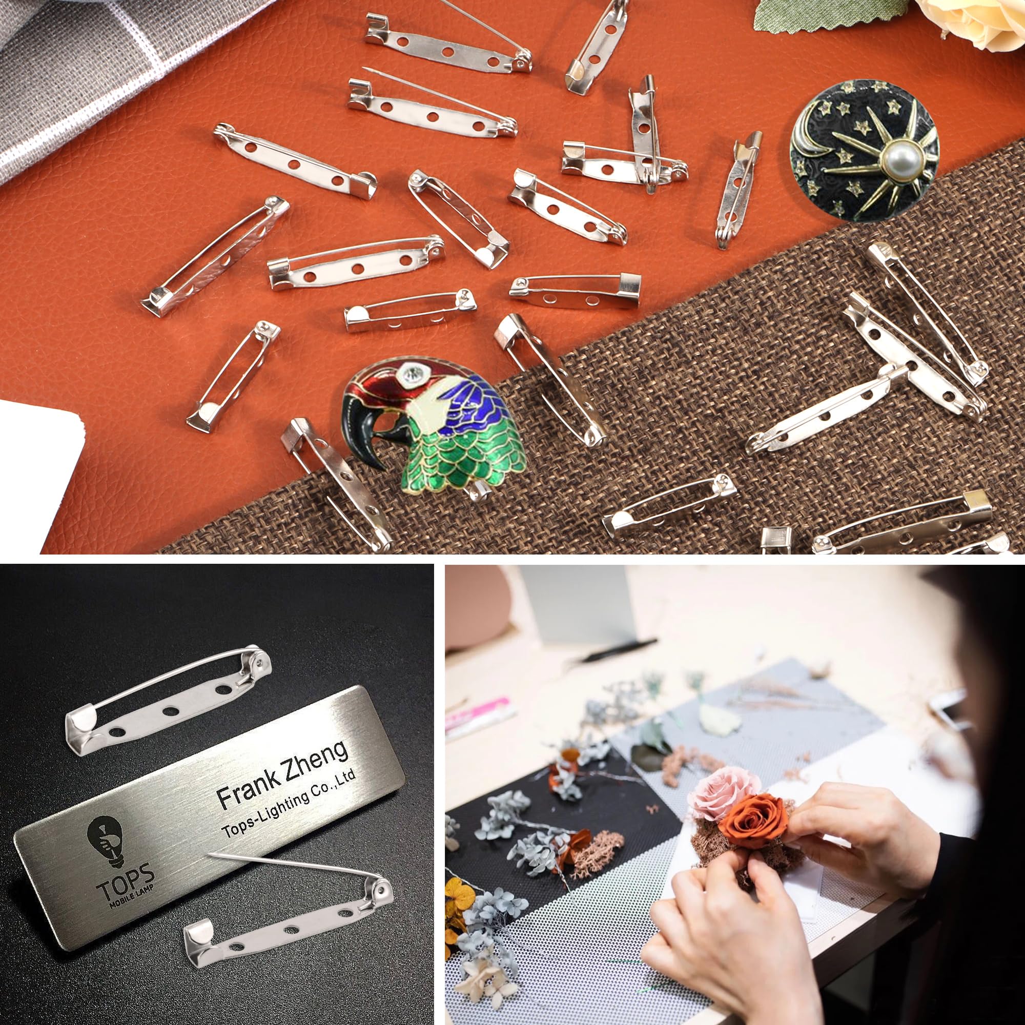 400 Spille Portafoglio Con Foro – Base Per Spille Fai Da Te In Lega – Spille Di Sicurezza Per Gioielli E Artigianato – 2,5 Cm - 2