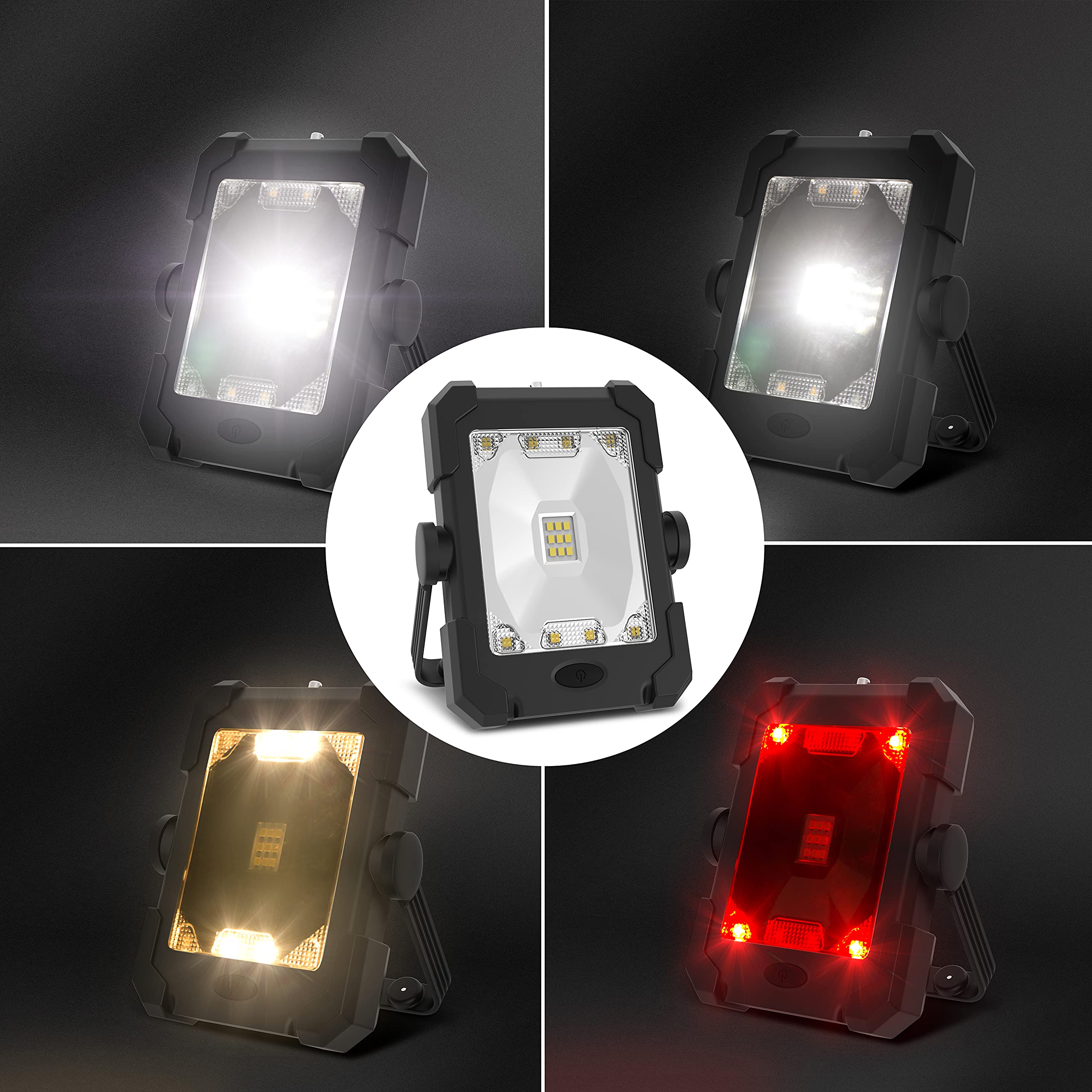 Northpoint Solar Akku Outdoor Arbeitsleuchte Grün Campingleuchte mit Powerbank Funktion 10000mAh wasserfest Rotes Lichts Angel Strahler
