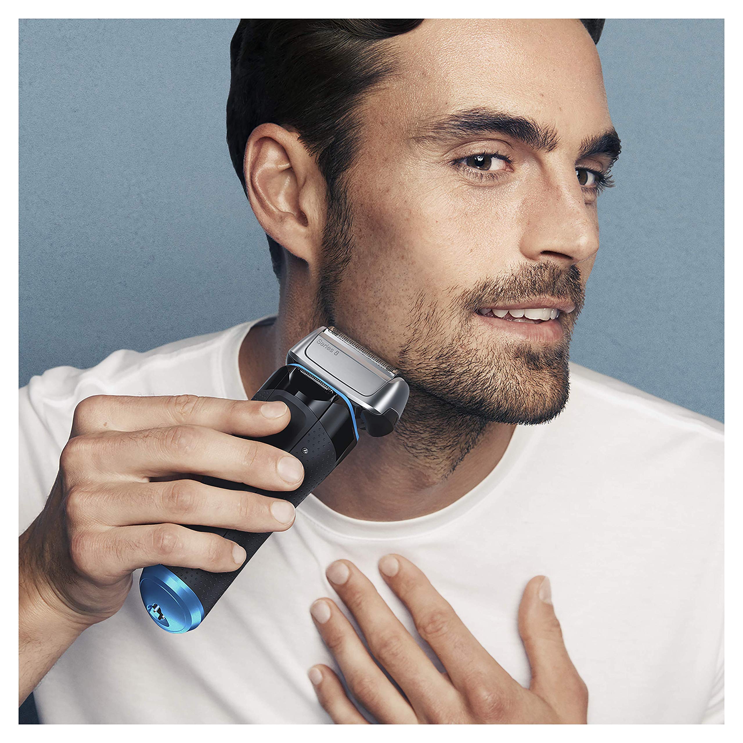 Braun Series 8 8385cc Nouvelle Génération, Rasoir Électrique Barbe Homme, Station Clean&Charge, Étui Tissu, Noir, Idée Cadeau Homme