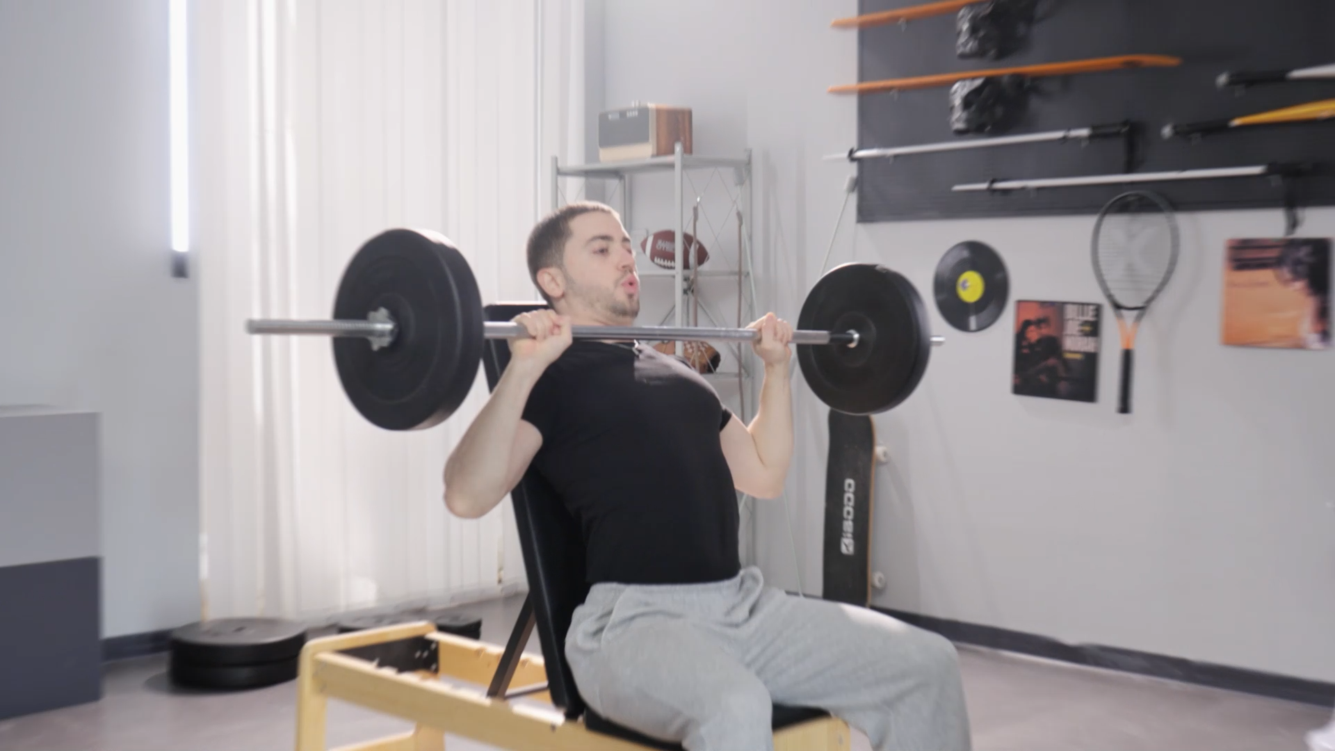 Soozier 154 lbs Barbell Weight Set, Adjustable Weights for Home