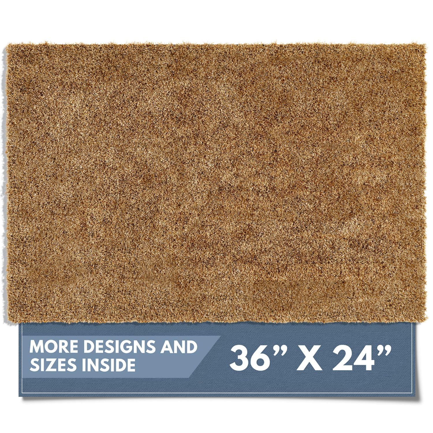 Barnyard Designs Doormat Welcome Mat for Outdoors, Large Front Door Entrance Mat, Brown (Blank, 36x24)