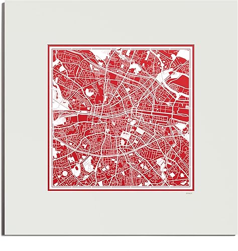 Miniatura 143 de O3 Design Studio Mapa de corte de papel Madrid negro mate de 20 x 20 pulgadas