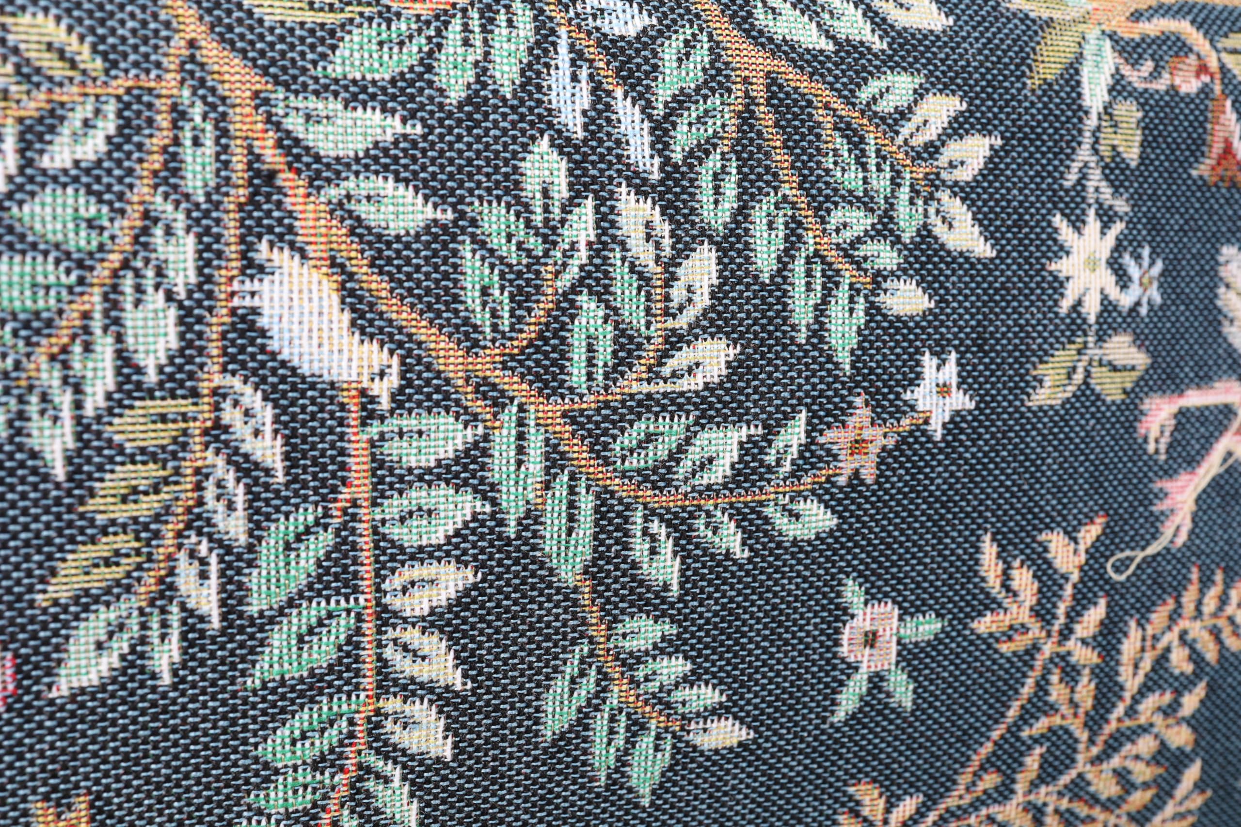Tovaglia 165x300 cm William Morris "Paradiso in Terra" - blu, tovaglia Gobelin Jacquard di alta qualità, decorazione per tavolo da pranzo, facile da pulire, lavabile fino a 30 °C