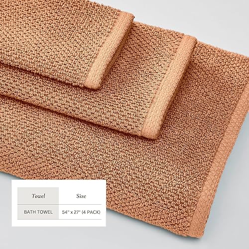 Miniatura 5 de Great Bay Home Juego de toallas de baño 100% algodón de secado rápido (30 x 52 pulgadas), altamente absorbentes, con textura de palomitas de maíz.