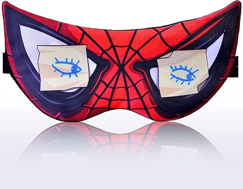 Máscara de dormir para niños, héroes de Spiderman, para hombres, niños y niños, máscara de dormir 100% algodón suave, antifaz para dormir para