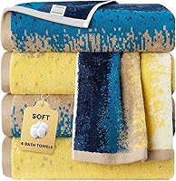 Vista 183 de SEMAXE Juego de 12 toallas de 100% algodón, 13 × 13 pulgadas, toallas suaves amarillas para la cara – súper absorbentes y de secado rápido, paño