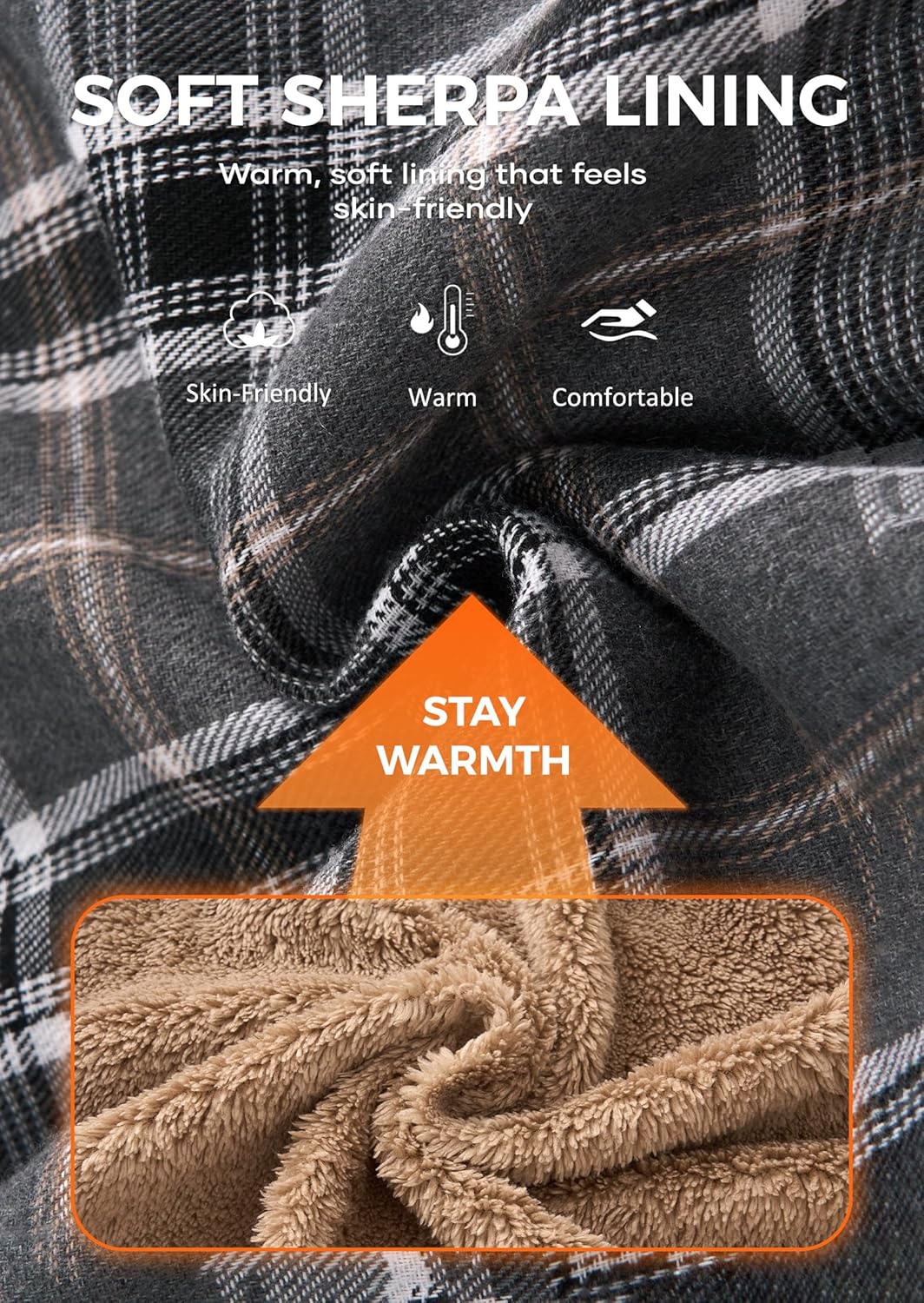 Men’s Plaid Flannel Jacket Warm Sherpa-Lined Button Down Corduroy Hoodie (S-XXL) - Image 4