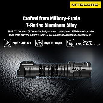 Nitecore P27iX Customizable Variable Beam Pattern Tactical Flashlight Tag