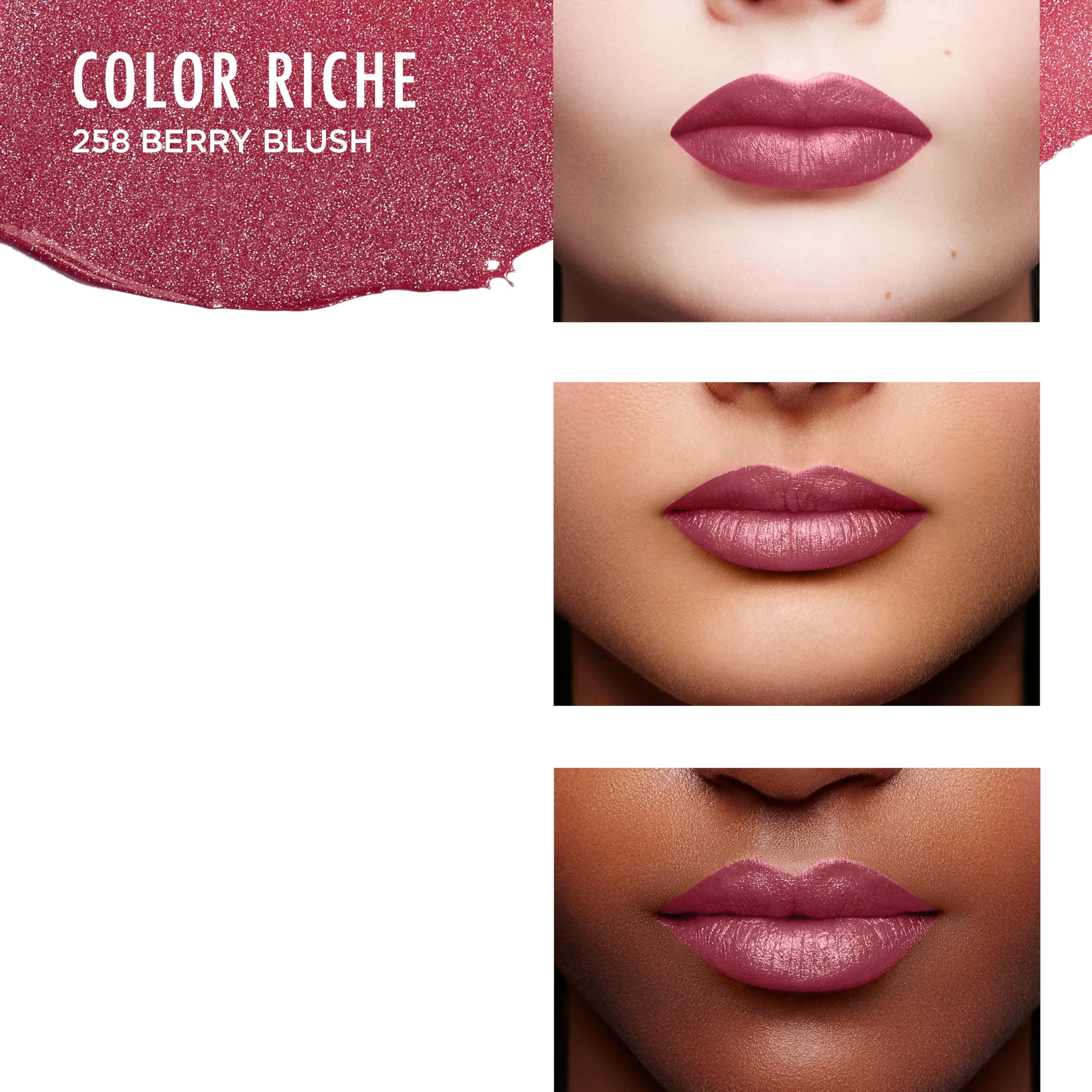 L'Oréal Paris Color Riche Satine Szminka, pomadka do ust, nawilżone, gładkie i idealnie aksamitne usta, 258 Berry Blush, 4,8 g