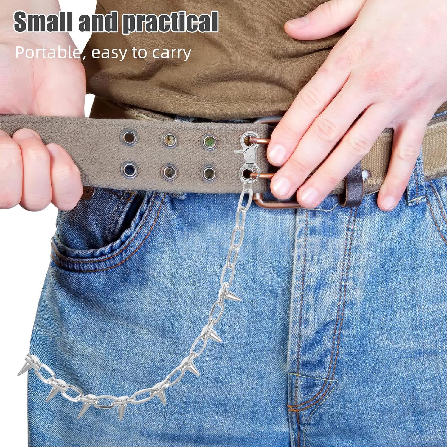 Pocket Watch Chains Rivet Wallet Chain Biker Keychain Pants Punk Trouser Hip Hop for Women Men Jeans Waistcoat Clothing