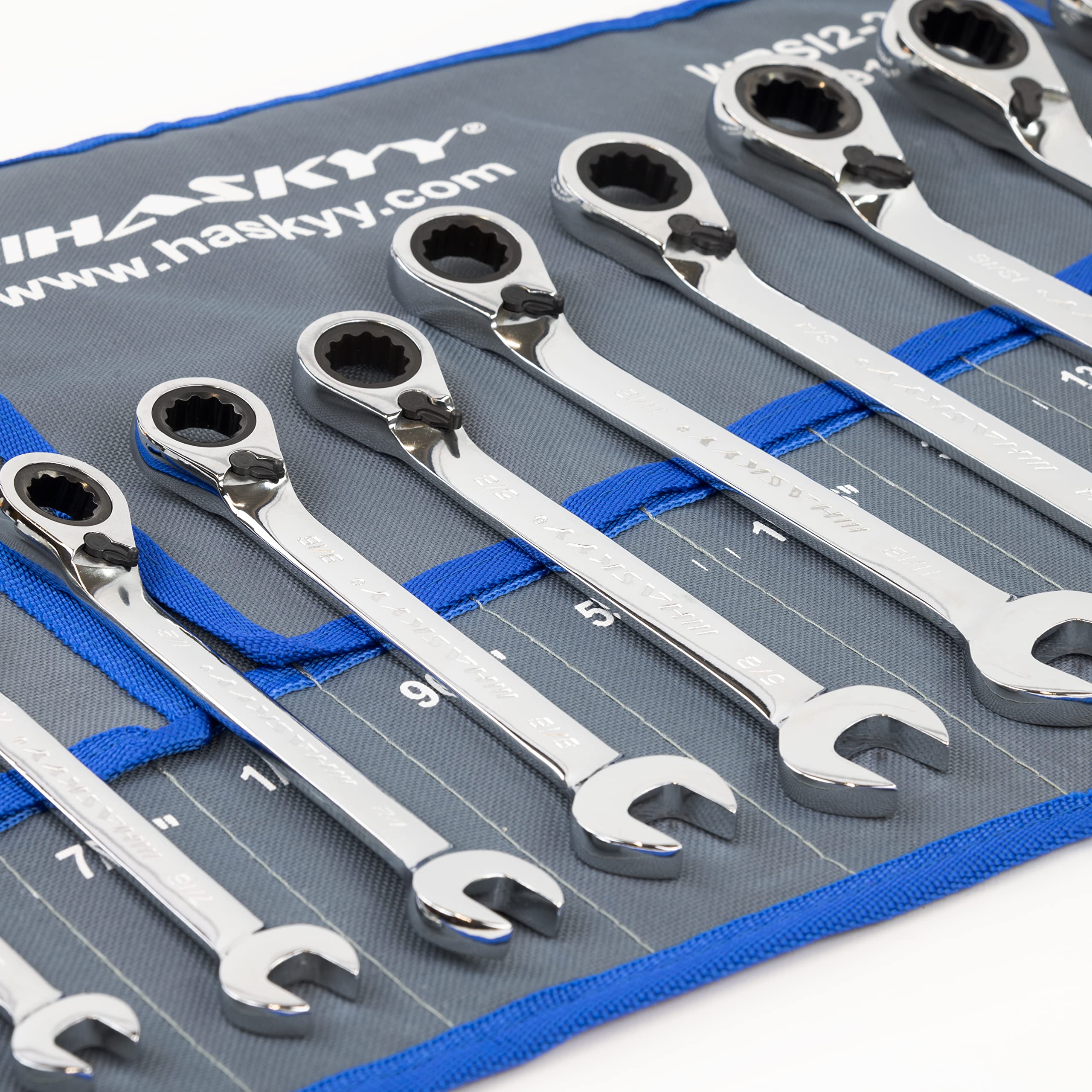 HASKYY Ensemble d'outils Clé à cliquet avec douilles 5/32-1.1/4-pouces Clé à cliquet 1/4-1 pouce avec angle de travail 15° Pouces/pouce 36 pièces