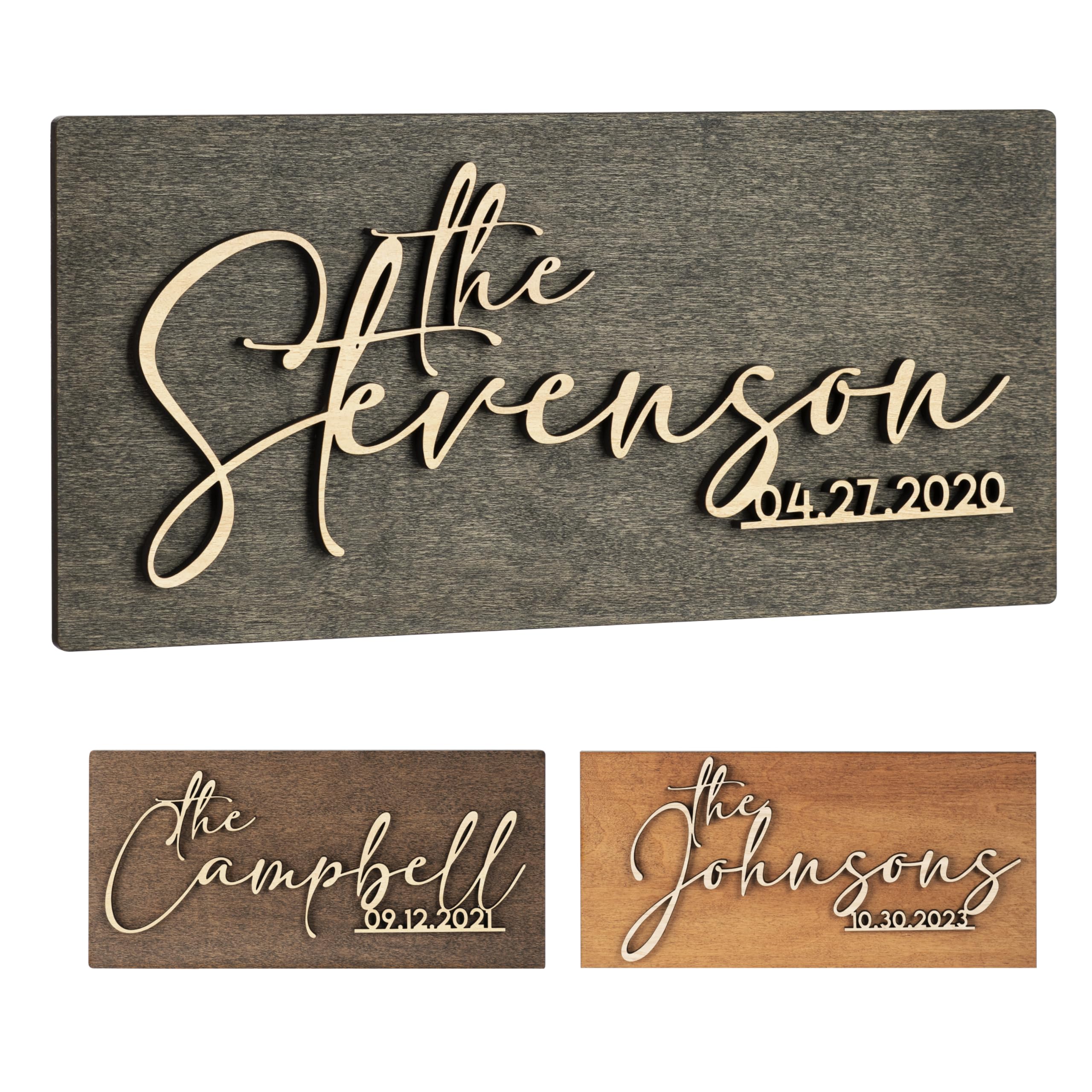 Amazon.com: VUBU GIFTS Personalized 3D Effect Family Name Sign, Custom ...