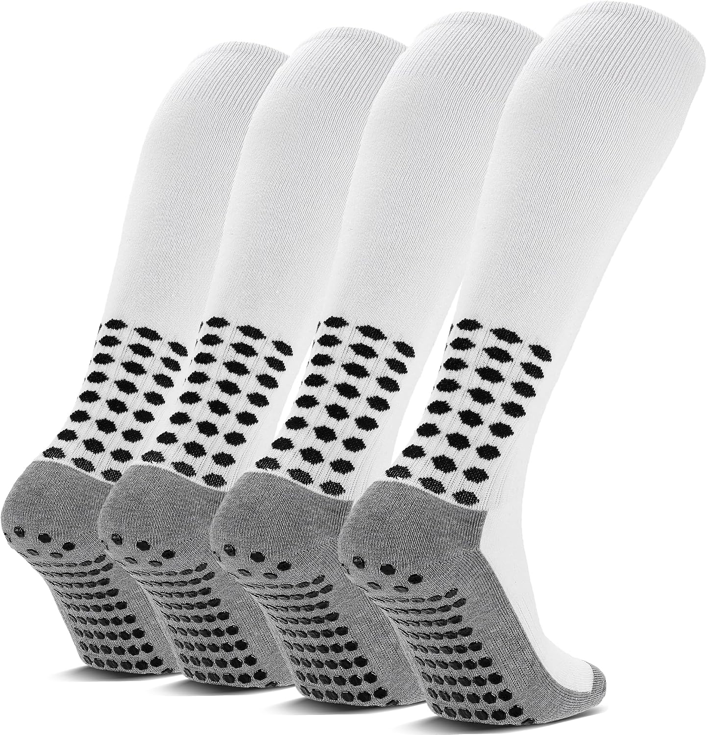 Ultrafun 2/4 Pairs Grip Soccer Socks Non Slip Knee High Compression Soccer Football Socks