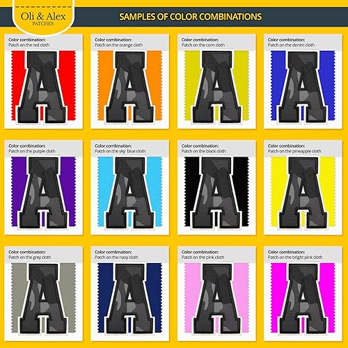 Miniatura 478 de Parches de letras termo-adhesivas de alta calidad – Lindas letras para ropa – Parche universitario para ropa – Letras bordadas de 4 1/2 parches