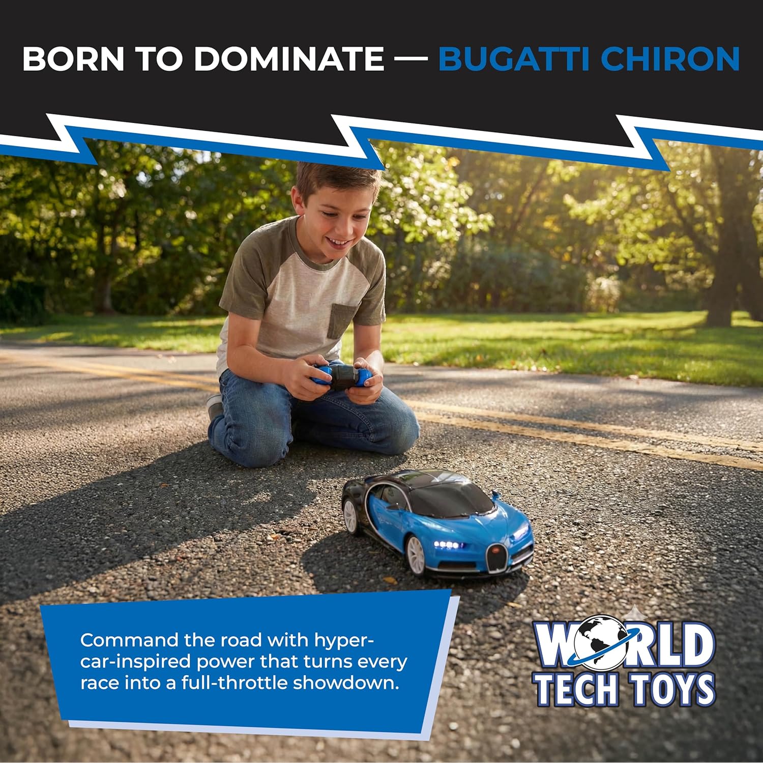 World Tech Toys Bugatti Chiron 1:14 RTR Electric RC Car – Officially Licensed Supercar – Full Function 2.4 GHz Remote Control – Kids 6+