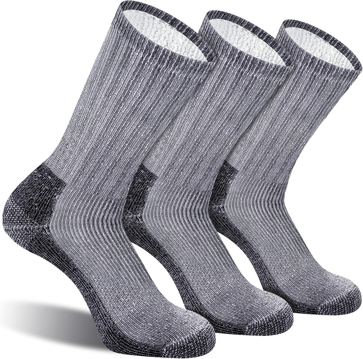 CelerSport Men's Wool Hiking Socks with Full Cushioned Warm Thermal