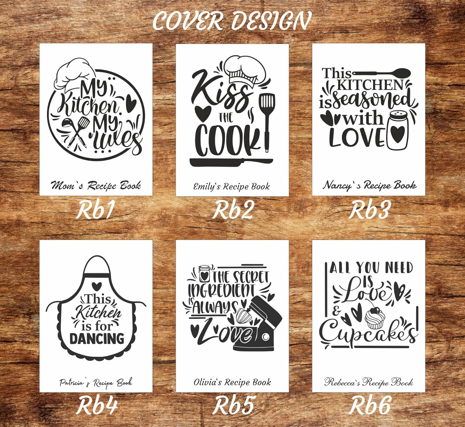 Personalized Recipes Book Wooden Recipe Book A6 A5 A4 Recipes Wood Custom Cookbook Gift for Wife Birthday Gift for Mom Recipe Book Binder (RB3)