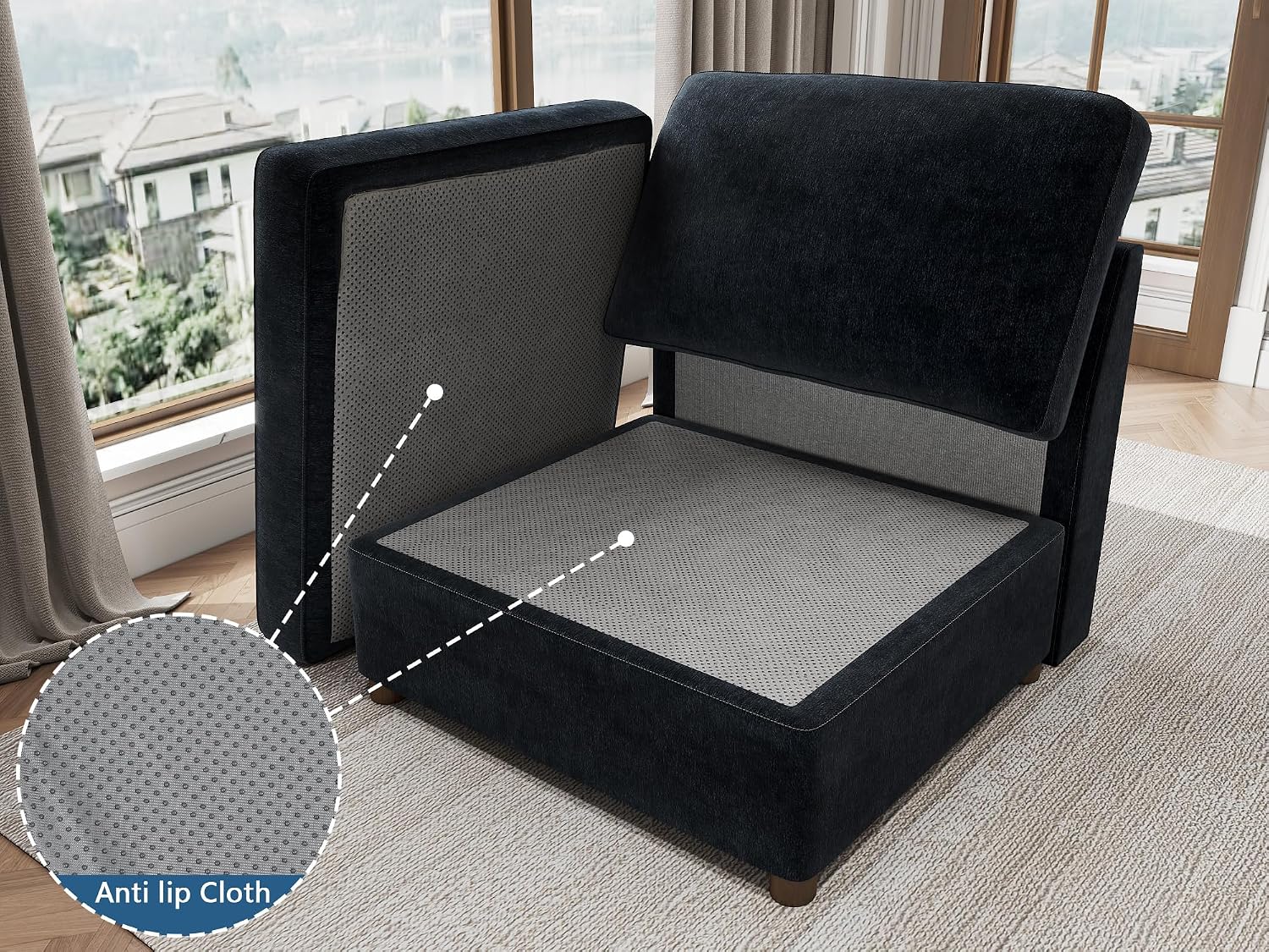 EASE MOOSE Middle Module for Chenille Modular Sectional Couch