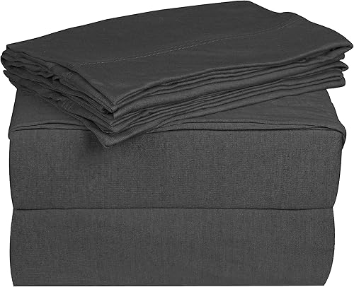 Juego de sábanas de algodón ultrasuave de punto de jersey cómodo, transpirable, refrescante, acogedor para todas las estaciones, tamaño Queen