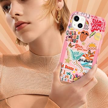 iPhone 13用 高耐久 ケース 保護 ピーチ エステティック デザイナー 落下試験済み かわいい ケース メンズ レディース ガールズ 耐衝撃 保護 頑丈 バンパー 電話ケース iPhone 13用
